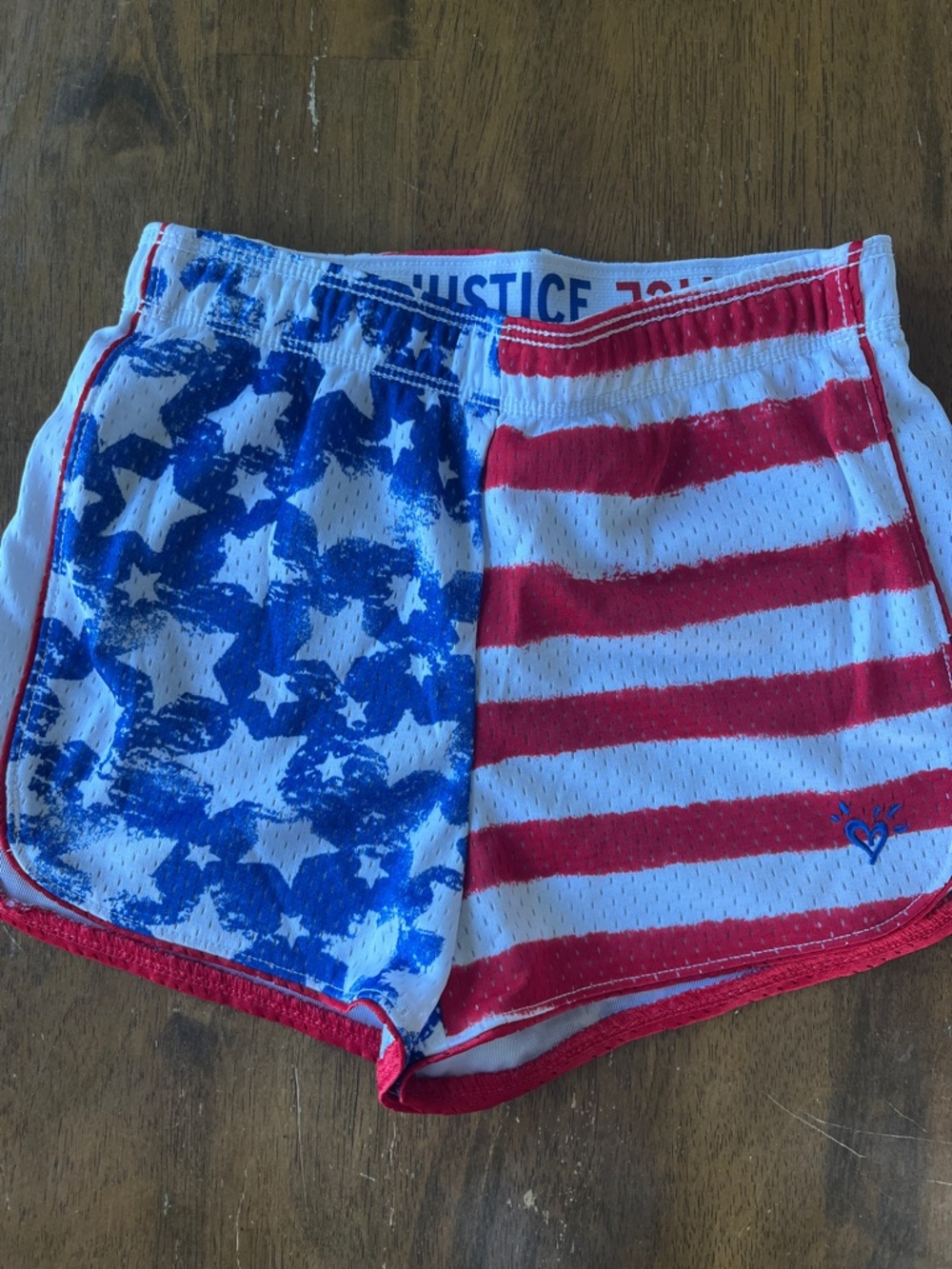 Justice Red, White & Blue Starstripe Athletic Shorts